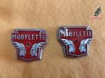 Logo deposito mobylette replica de original impreso en 3D y acabado con resina epoxi. Precio por pareja. MOBYLETTE o MOBYMATIC. 