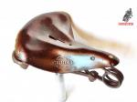 antiguo sillin marca  winner  rover sillines rapel, para bicicleta clasica. <br>cuero grueso marron y estructura de acero con susp
