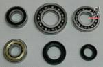 Juego de rodamientos y retenes para el motor de Moto Guzzi Hispania 49cc, 65cc, 73cc. <br><br>2 rodamientos de la caja de cambios.