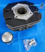 Cilindro de aluminio y piston para Derbi Montreal y Tricampeona de 49cc. Marca Metra Kit 4 transfers. <br>Incluye losponentes most
