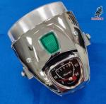 Conjunto original de faro y cuentakilometros para Mobylette. <br>Incluye cable de reenvio. <br>Velocimetro Huret. <br>Material nue