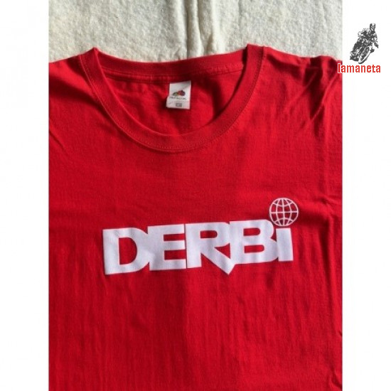 Camiseta derbi roja, letras con...