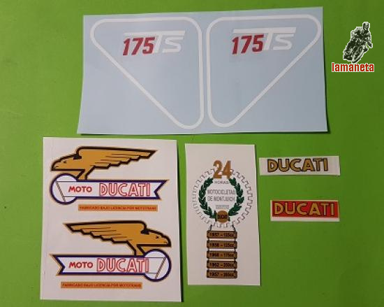 Juego pegatinas ducati 175 ts,...