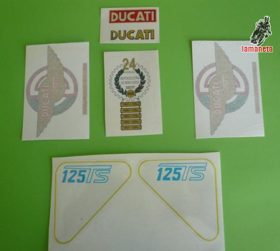 Juego pegatinas ducati 125 ts. 