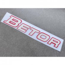 betor pegatina de horquilla blanca y roja para bultaco montesa ossa  pegatina betor fondo blanco y borde rojo de 20 x 3,5 cm para 