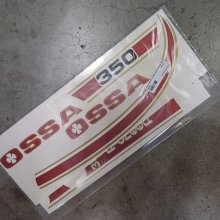 Juego Adhesivos OSSA Super Pioneer 350 Borde Oro  Kit de adhesivos motos clasicas para OSSA Super Pioneer 350 Blanca con borde oro