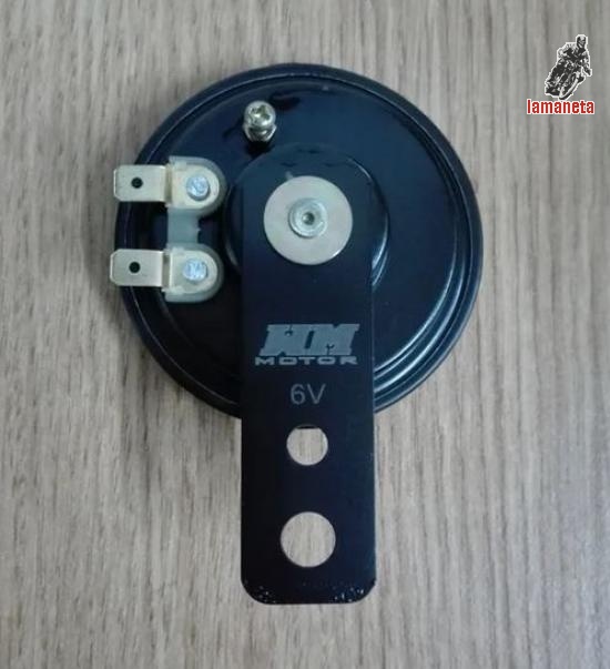 Claxon de 6 voltios   -  corriente continua. Para motos con 