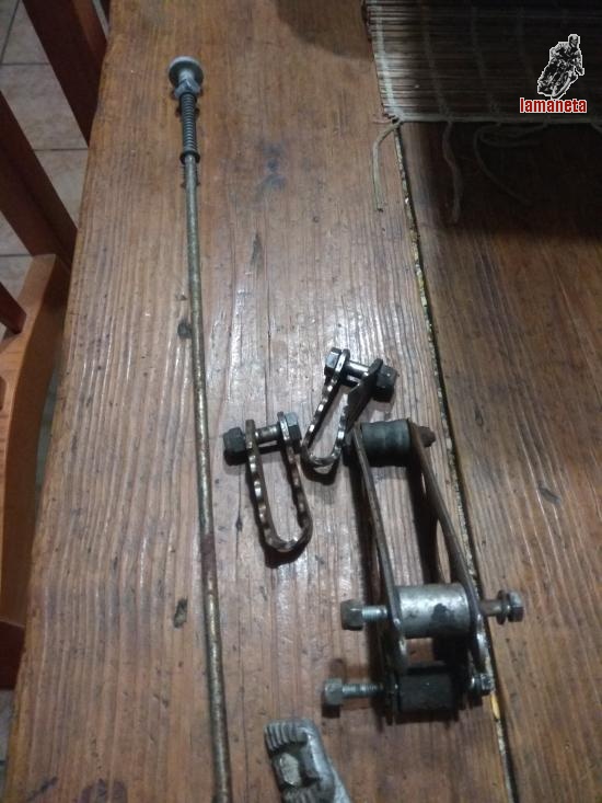 Pedal de freno varilla de freno guia cadena y estriveras ori