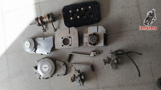 Despiece general y también el motor de Moto Guzzi 250 TS po