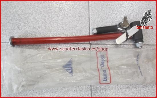 Antirrobo con argolla en el manillar de color rojo y azul pa