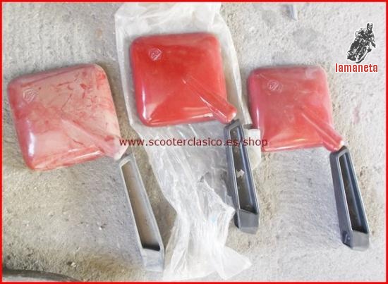 Espejos de Vespa de TX200 y de T5 de color rojo y de color B