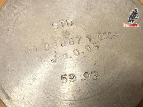 Piston completo Vespa 160 GT. Completo. Marca Tarabusi. Diá