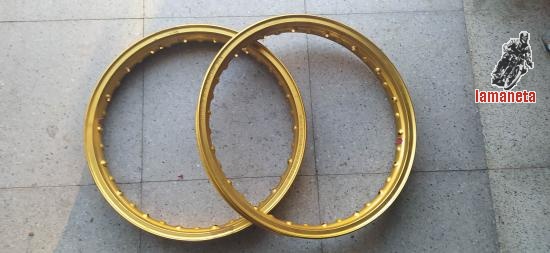 Ruedas traseras Aros Akront Dorados 1 - 85 - 18 para Mon