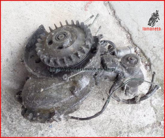 Motor de Vespa 75 Junior con el numero de motor 72M, el moto