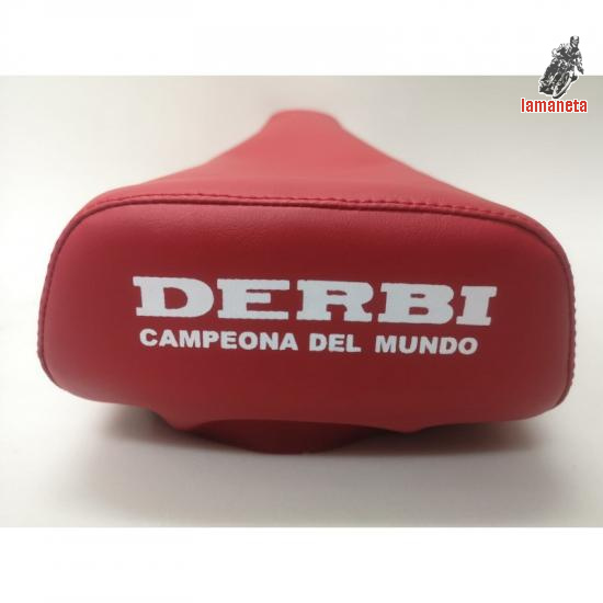 Funda de asiento para Derbi FDS en color ROJO, realizada con