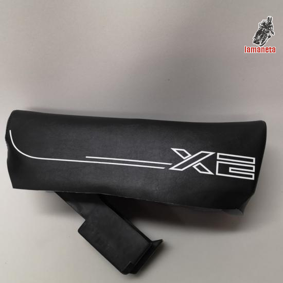 Funda de asiento para Vespino XE en NEGRO con SERIGRAFIA en