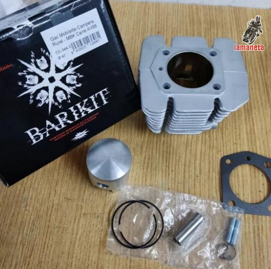 Conjunto de cilindro para Mobylette. Piston 2 segmentos 47m