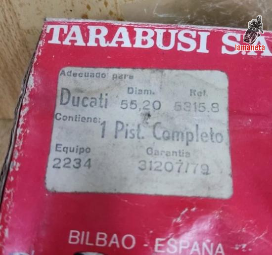 Piston Tarabusi para Ducati 125 Sport. Diametro 55, 20mm M